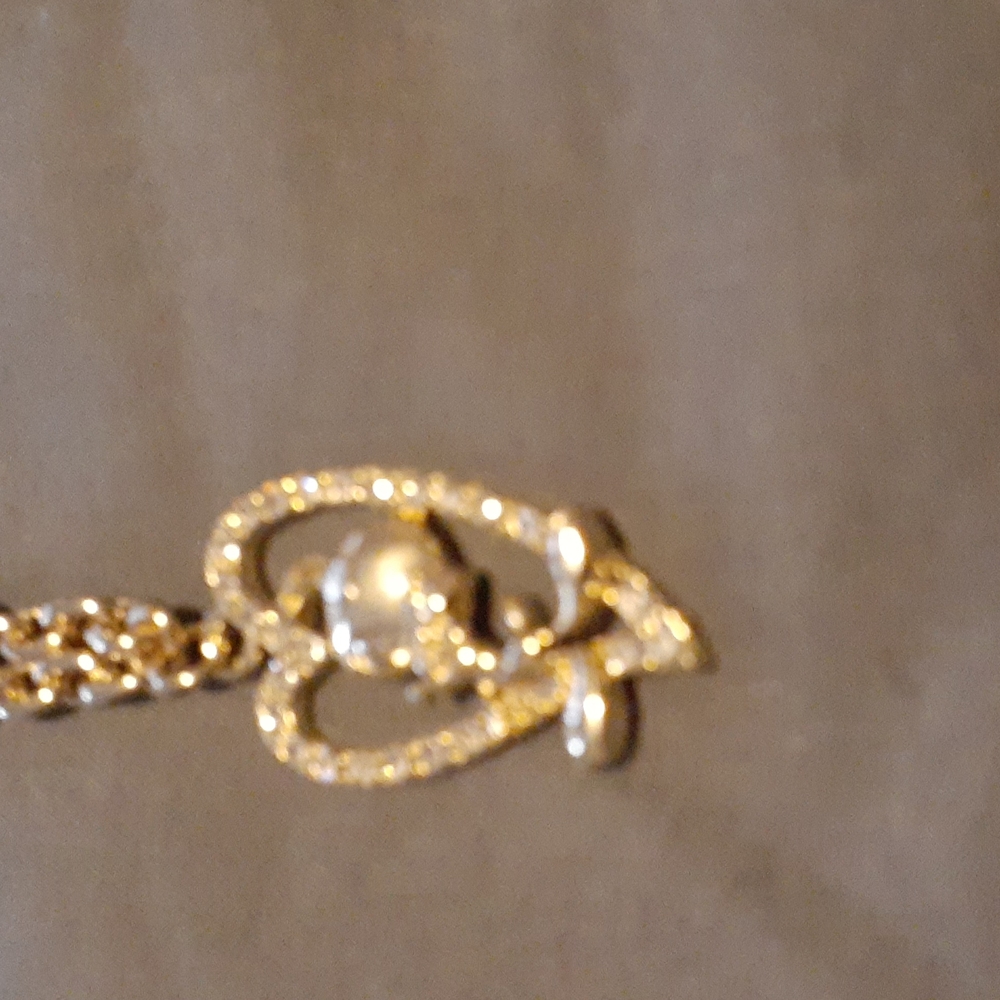 Gold Plated  Heart Tweety Bird Bracelet with clear stones.( 7" bracelet )